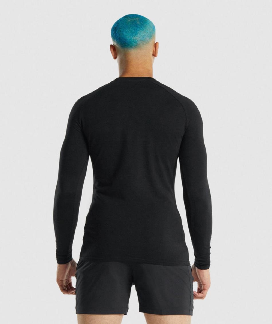 Long Sleeve Gymshark Apollo Hombre Negras | CO 3539JPQ